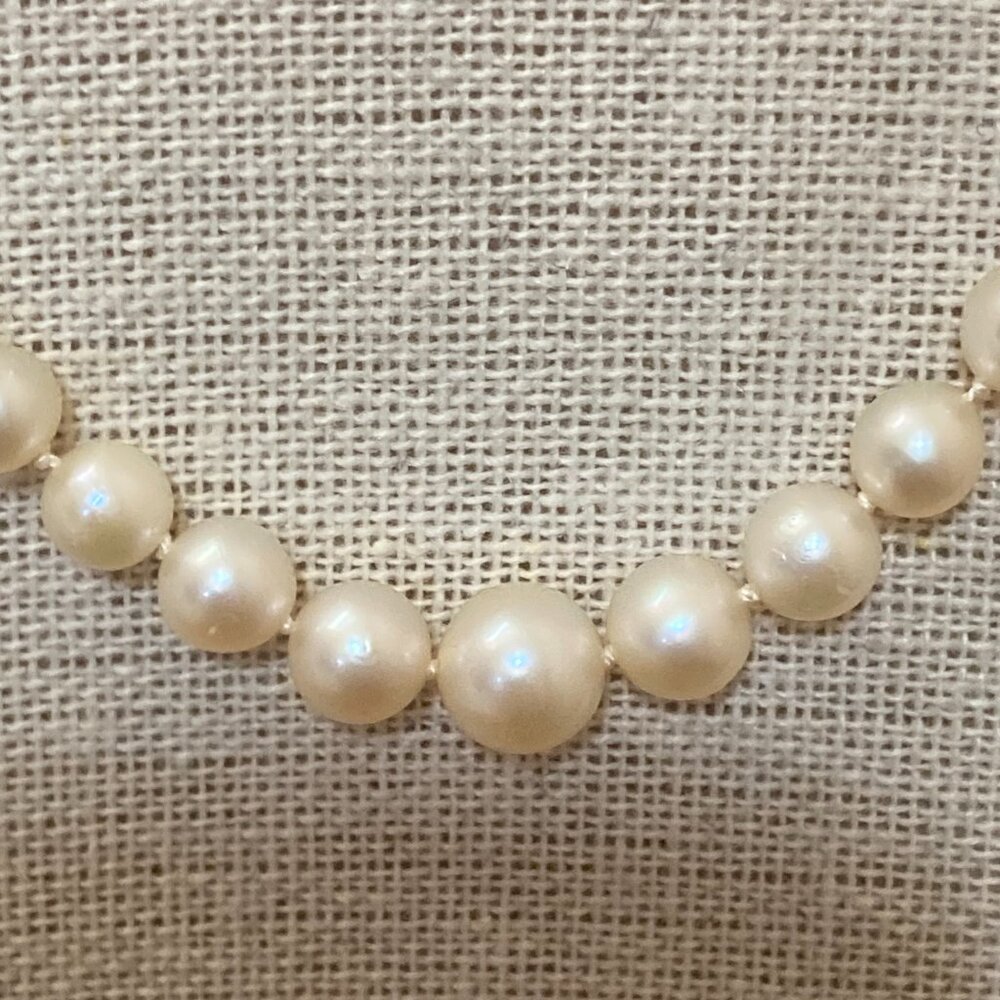 14K White Gold Graduated Cultured Pearl Necklace 15" Girls - Picture 3 of 8